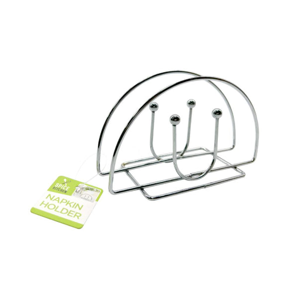 Premium Chrome Wire Napkin Holder - 13.5cm x 6.8cm