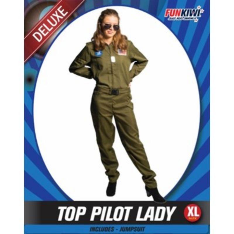Womens Deluxe Top Pilot Lady Costume - XL