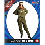 Load image into Gallery viewer, Womens Deluxe Top Pilot Lady Costume - XL
