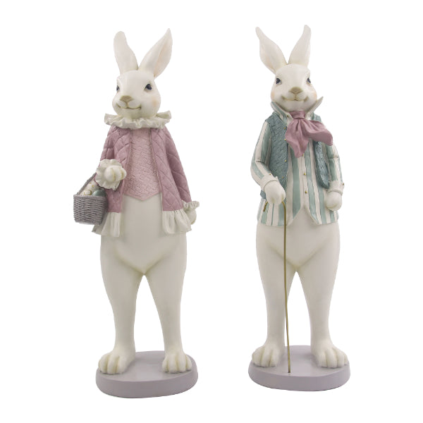 Polyresin Mr Or Mrs Bunny - 17.5cm x 15.5cm x 53cm