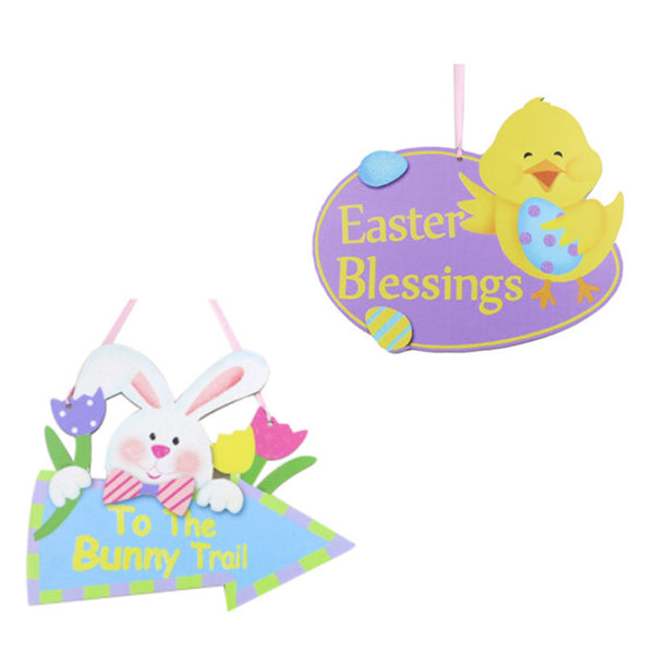 EASTER MDF PLAQUE 25X30CM/26X30CM 4ASST