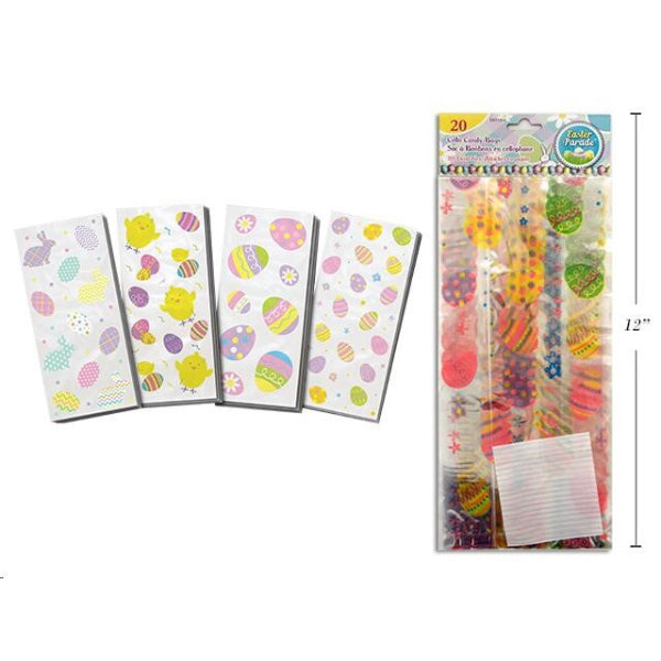 EASTER CELLO CANDY BAGS 20PK 28X12.7CM