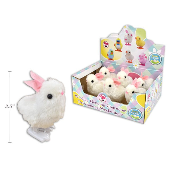 EASTER WIND-UP HOPPING BUNNY 8CM WHITE
