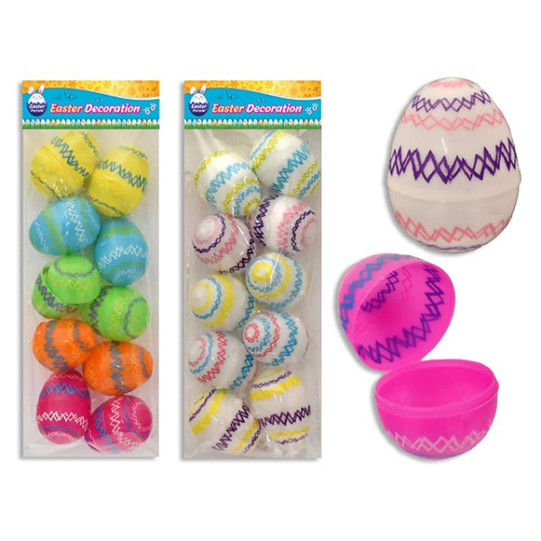 EASTER FILLER EGGS 10PK 6.35CM ZIGZAG PRINTED