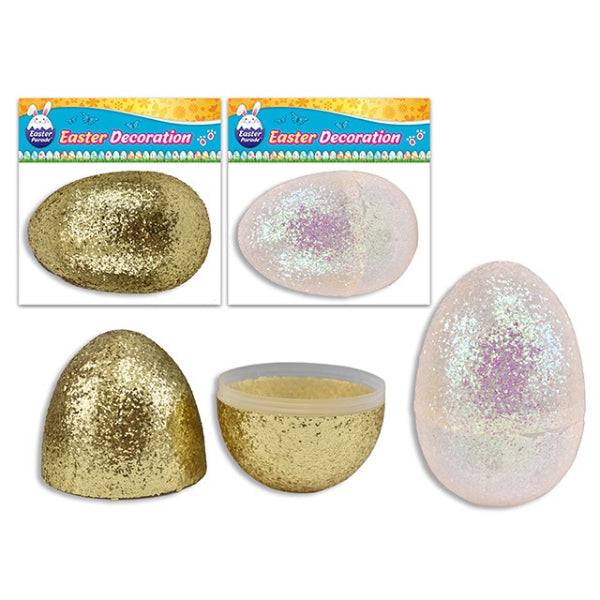EASTER FILLER EGG 15CM GLITTER 2COLS