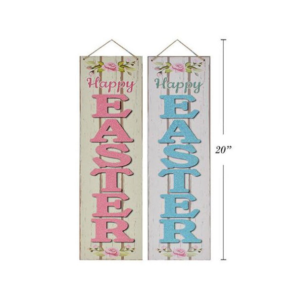 EASTER MDF PLAQUE 15X48CM 2COLS
