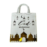 Load image into Gallery viewer, 6 Pack White &amp; Gold Eid Gift Bag - 21cm x 15cm x 8cm

