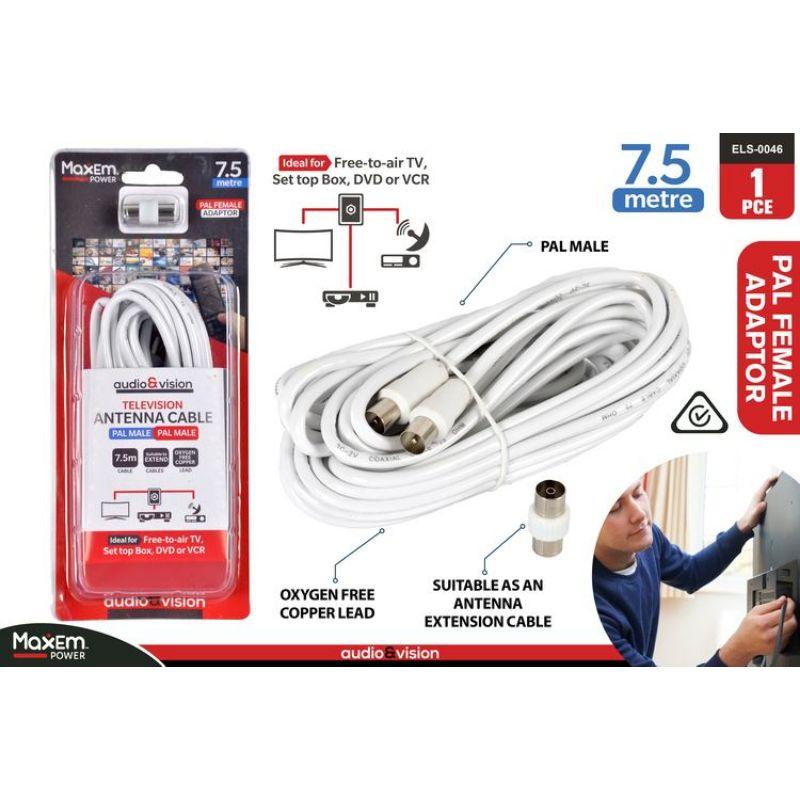 Maxem Television Antenna Cable - 7.5m