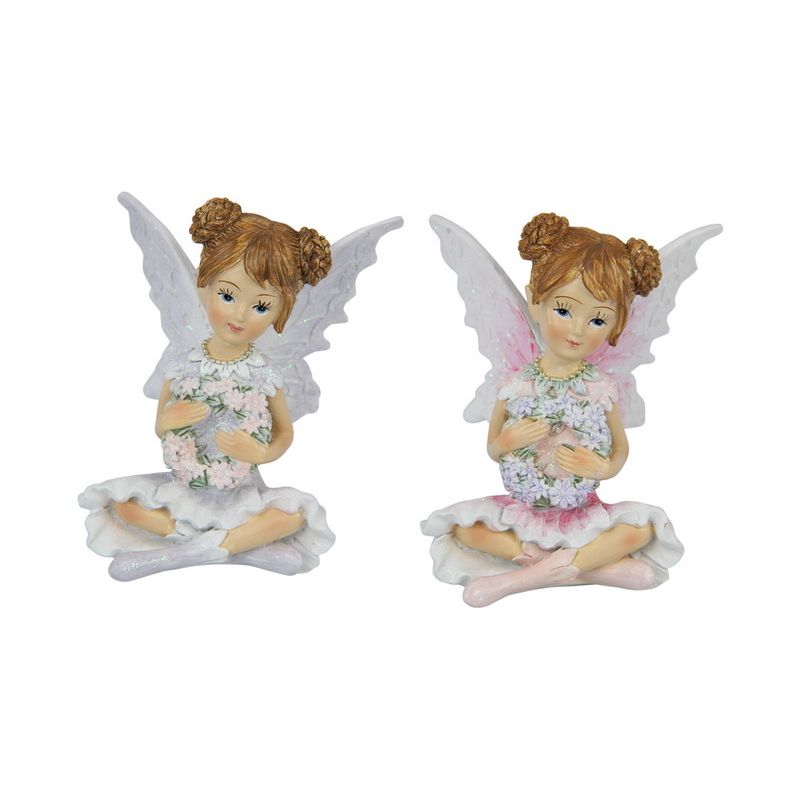 Sitting Fairy with Flowers - 9cm