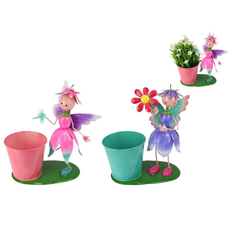 Fairy with Flower Pot Figurine Statue Garden Sculpture - 29cm