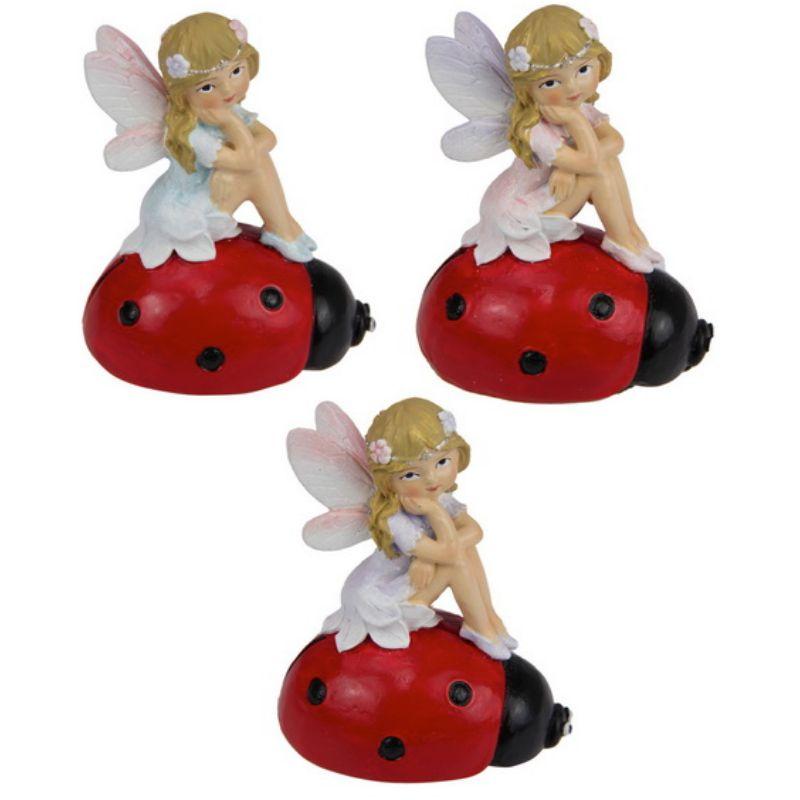 Fairy Sitting on Ladybug - 7.5cm