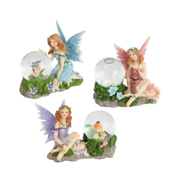 Sitting Fairy With Waterball - 12cm