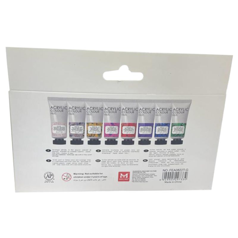 Art Ranger 8 Pack Glitter Acrylic Paint Set - 22ml