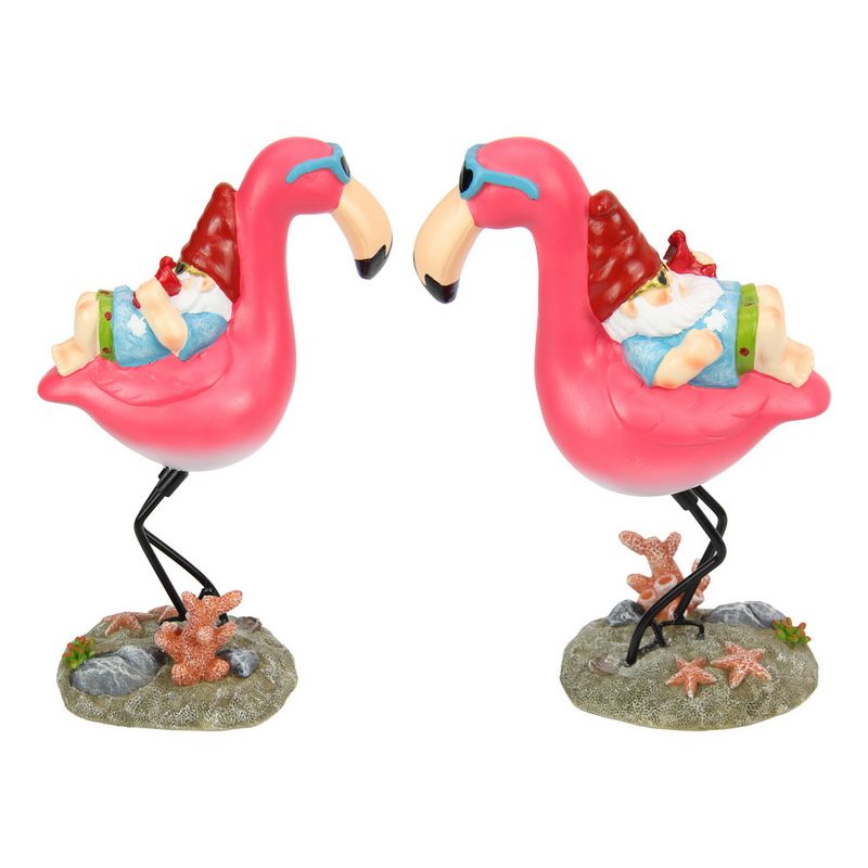 Flamingo with Resting Gnome - 25cm