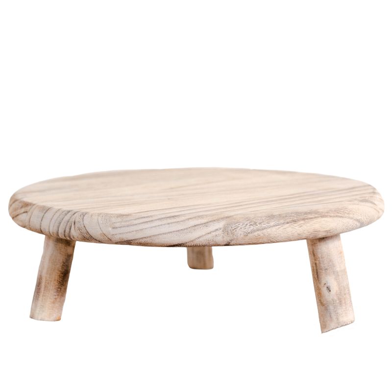 Hula White Wash Large Timber Riser - 34cm x 10cm