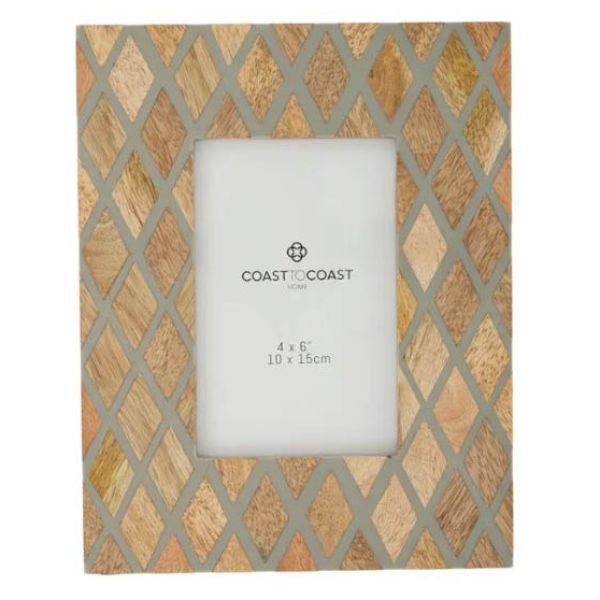 Rhombus Wood Resin 4x6 Photo Frame - 19cm x 24cm