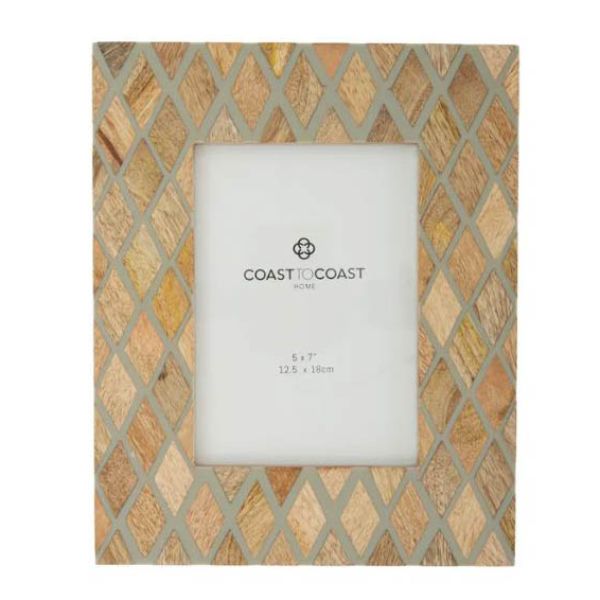 Rhombus Wood Resin 5x7 Photo Frame - 21cm x 26cm