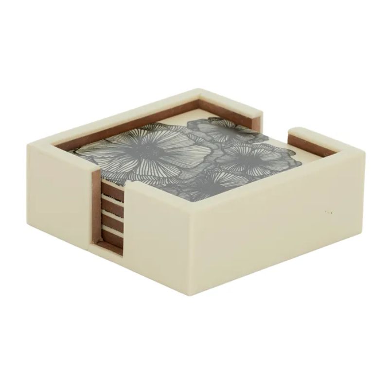 Set of 4 Floret Resin Coasters in Box - 11.5cm