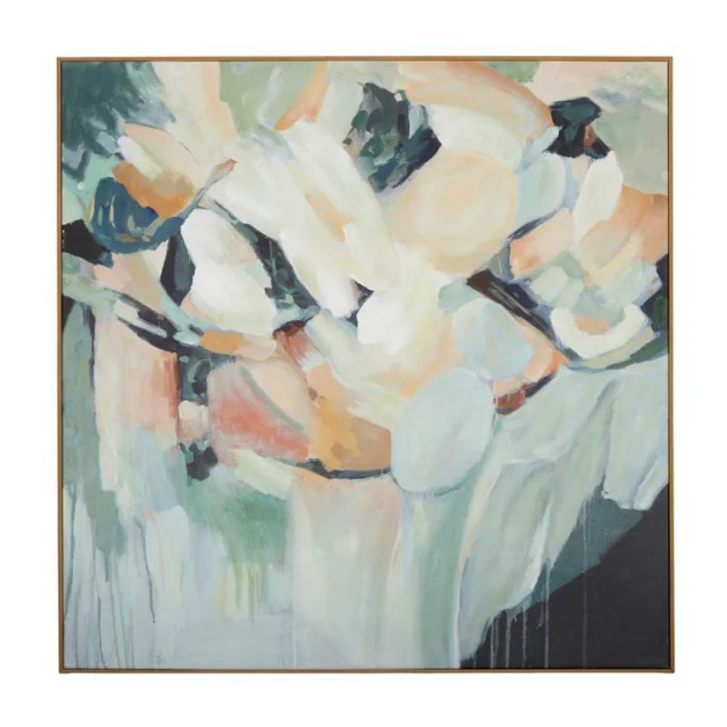 Green Thora Oak Frame Oil Paint - 100cm x 100cm