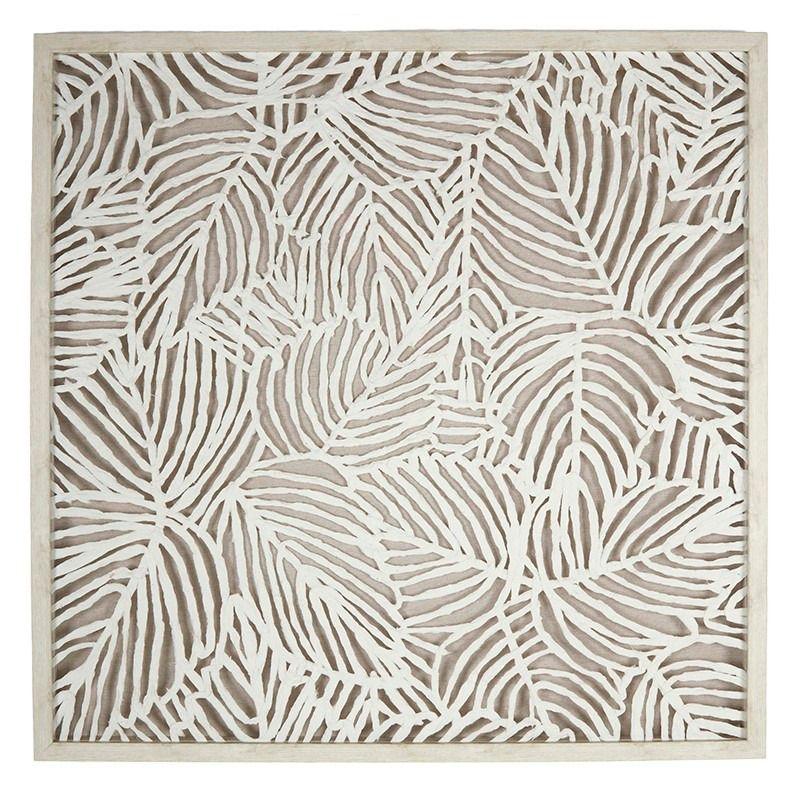 White Evelyn Paper Wall Art - 80cm x 80cm