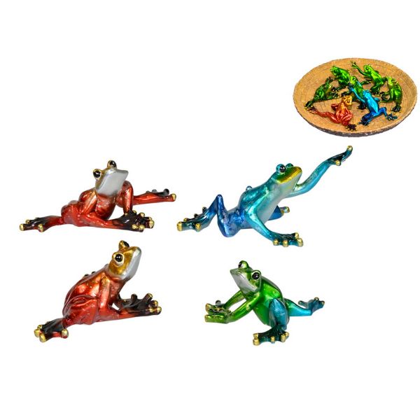 Shiny Frogs on Log - 10cm