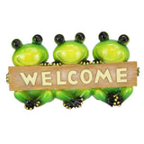 Load image into Gallery viewer, Triple Marble frogs Holding Welcome Sign - 17cm