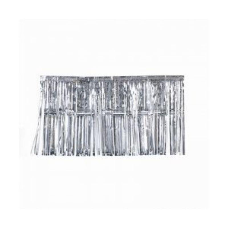 Metallic Silver Curtains - 90cm x 200cm - The Base Warehouse