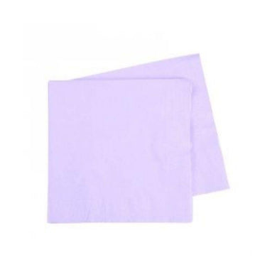 40 Pack Pastel Lilac Lunch Napkins - 33cm x 33cm - The Base Warehouse