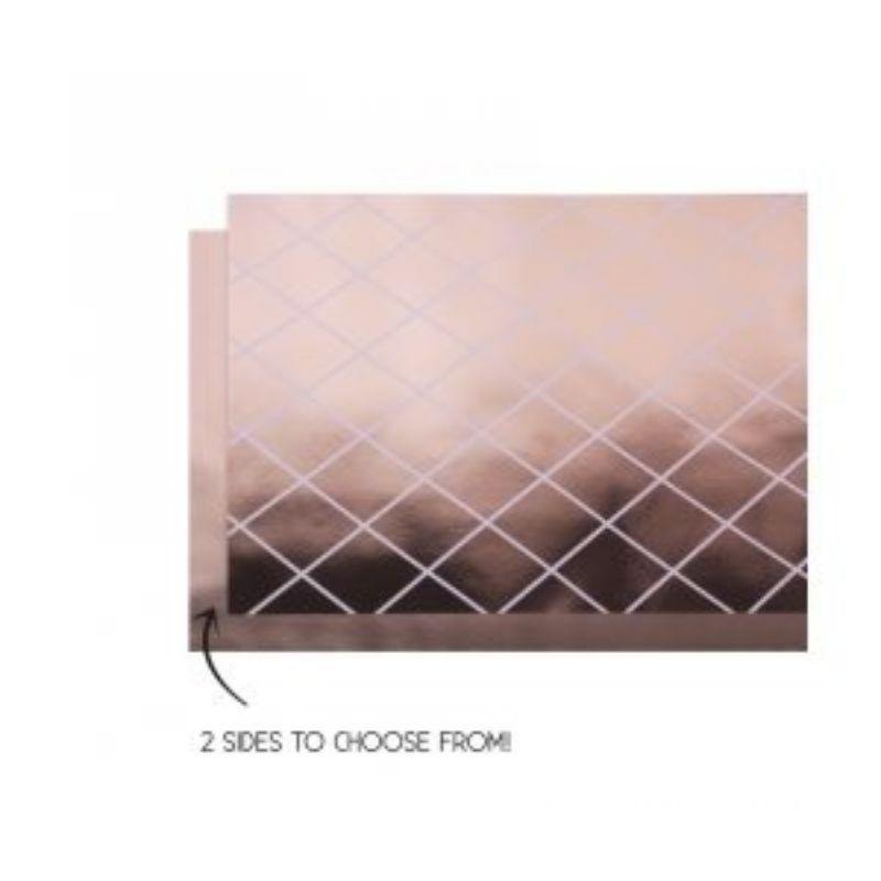 Metallic Rose Gold Reversible Table Runner - 4m x 35cm - The Base Warehouse