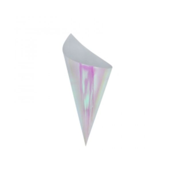 10 Pack Iridescent Paper Snack Cone