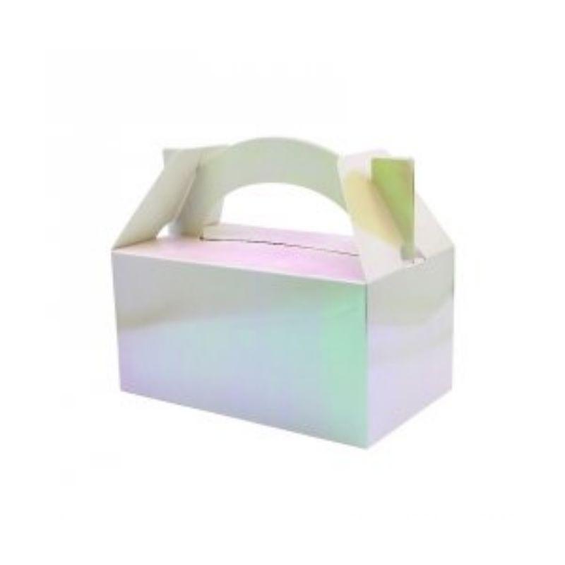 5 Pack Iridescent Lunch Boxes - 20cm x 12cm x 17.5cm