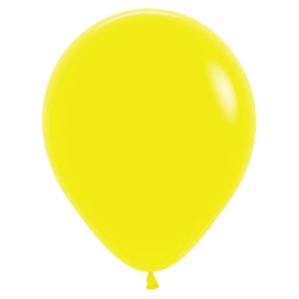 6 Pack Matte Yellow Round Balloons - 45cm