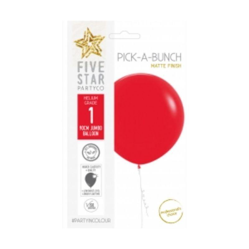 Matte Red Round Latex Balloon - 90cm - The Base Warehouse