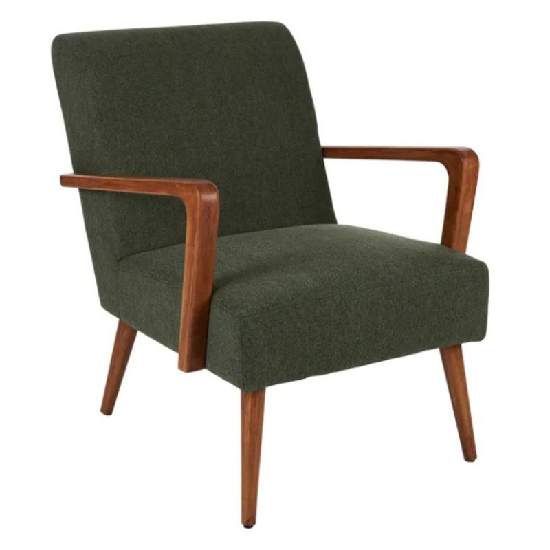 Natural & Green Blakely Arm Chair - 60cm x 78cm x 77cm
