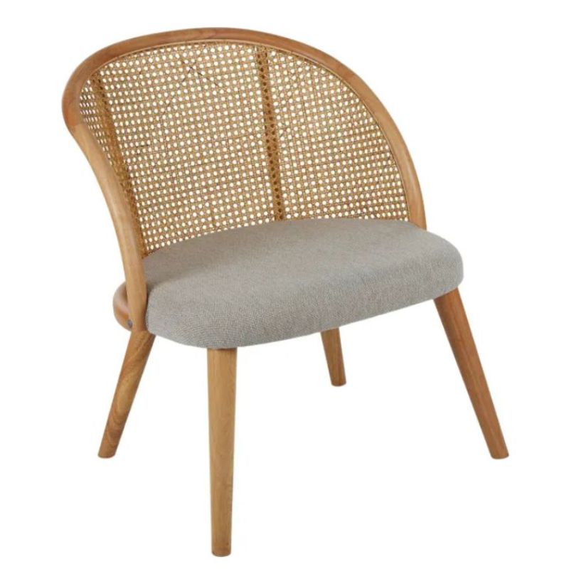 Natural Kadence Rattan Fabric Chair - 60cm x 60cm x 73cm