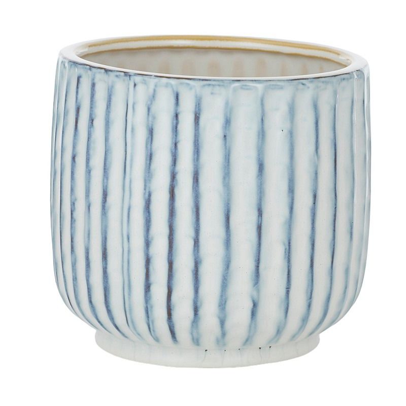Grey Benito Ceramic Pot - 19.5cm x 18cm