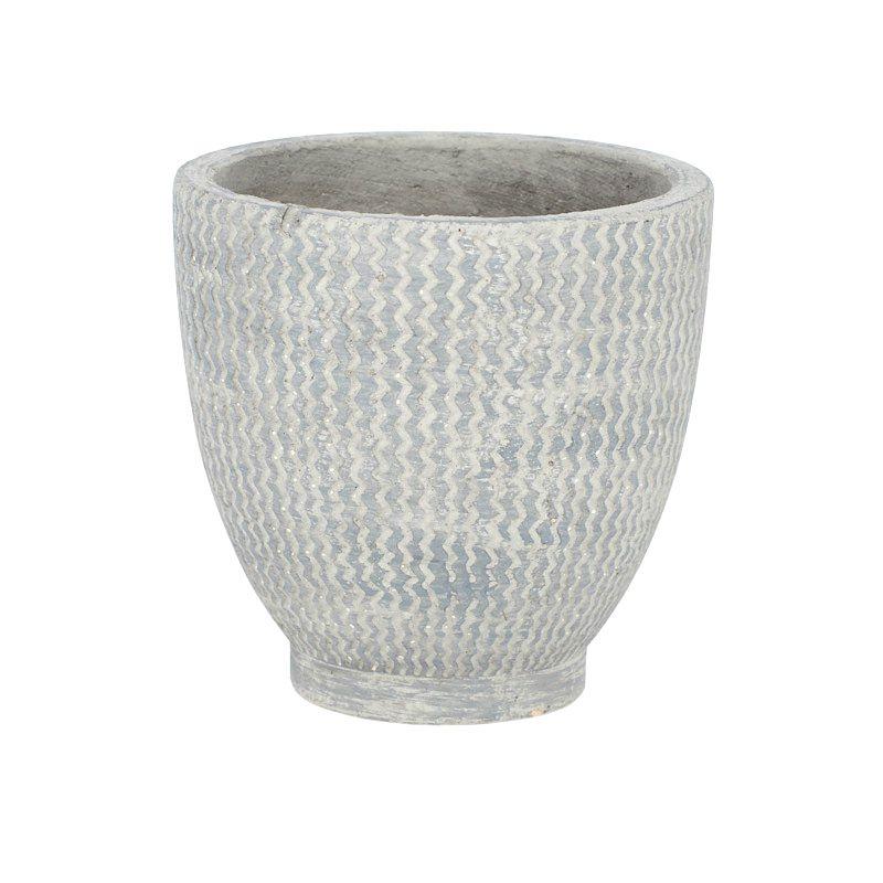 Grey Hitch Cement Pot - 14.5cm x 14cm