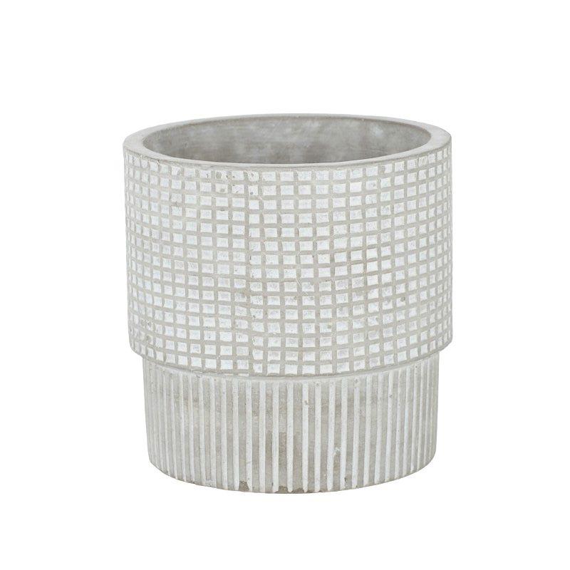 Gridlock Ceramic Pot - 15.5cm x 15cm