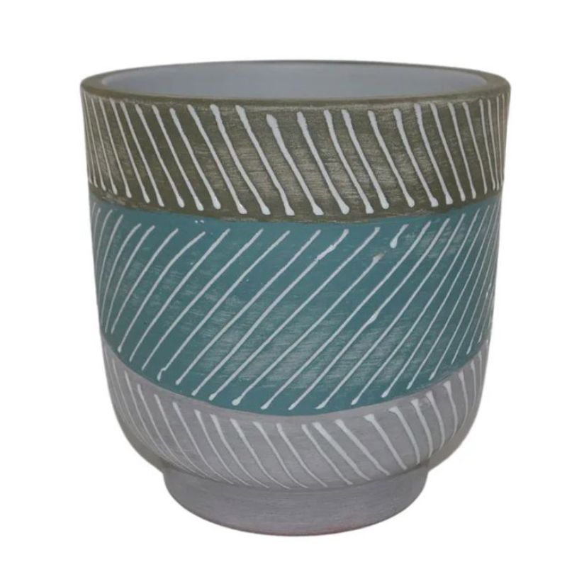 Grey Alora Ceramic Pot - 17cm x 18cm
