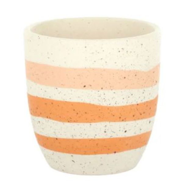 Nude & Coral Contort Ceramic Pot - 12cm x 12cm