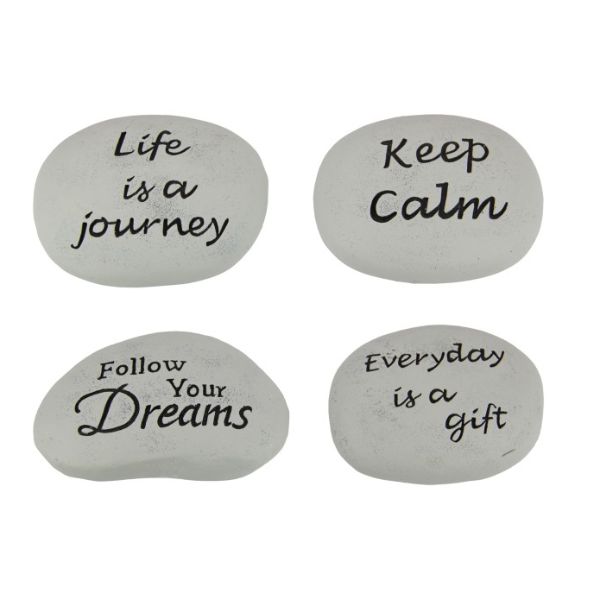 Garden Rock With Inspirational Words - 10cm