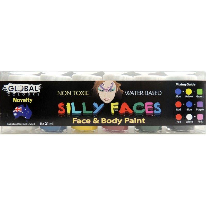6 Pack Face Paint Set - 21ml