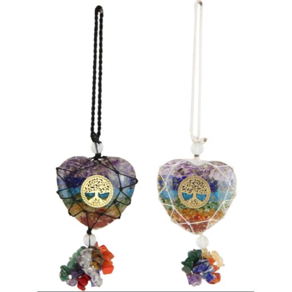 Crystal Tree Of Life Heart Hanger - 18cm