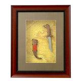 Load image into Gallery viewer, Antique Dagger Timber Frame with Glass Face - 38cm x 46cm x 7.5cm
