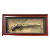 Load image into Gallery viewer, Antique Plastic Gun Timber Frame with Glass Face - 56cm x 27cm x 9.5cm