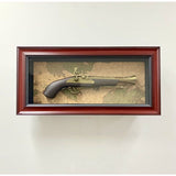 Load image into Gallery viewer, Antique Plastic Gun Timber Frame with Glass Face - 56cm x 27cm x 9.5cm