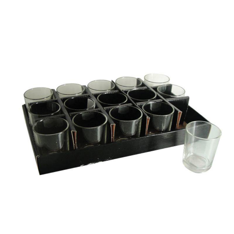 Clear Glass T-lite Holder - 5.5cm x 6.7cm - The Base Warehouse