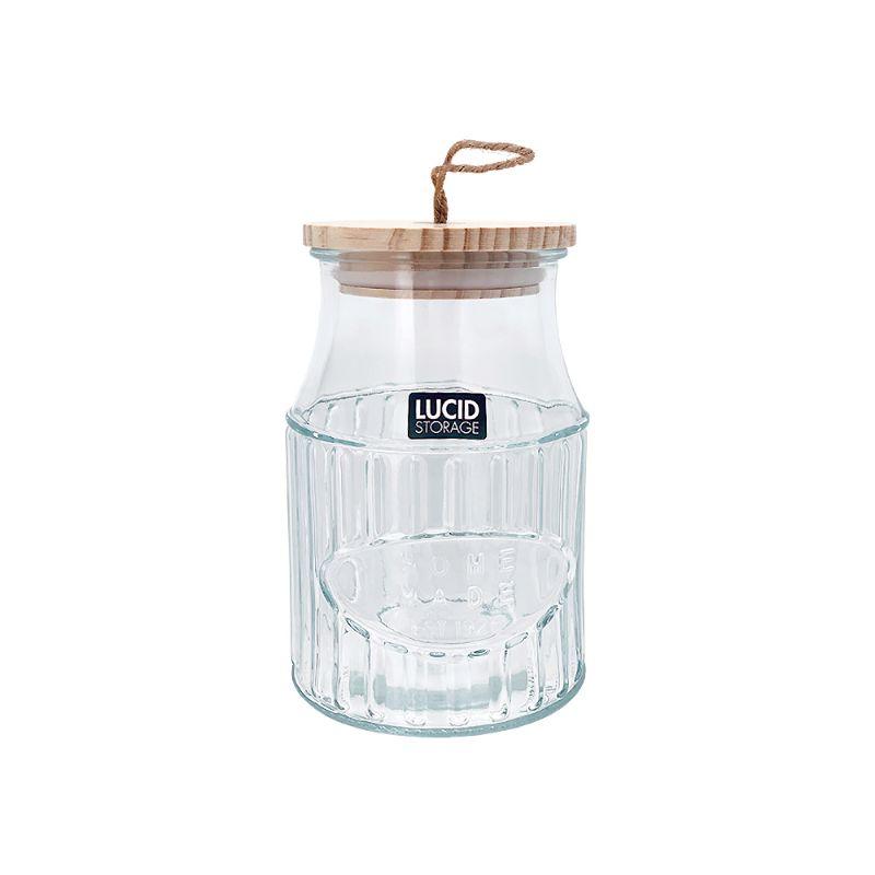 Glass Jar with Wood Lid - 1.2L