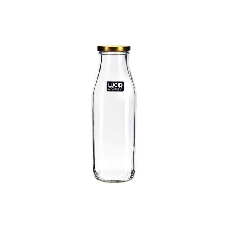 Glass Bottle with Silver Lid - 21.7cm - The Base Warehouse