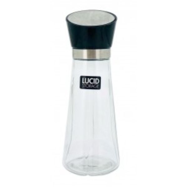 Glass Oil Bottle With Black Lid - 250ml | 7cm x 7cm x 19cm